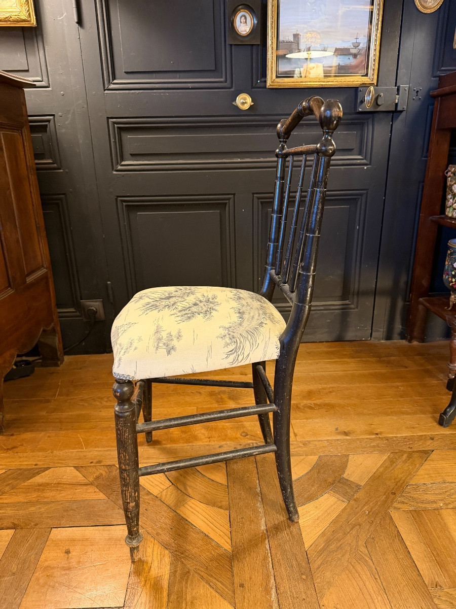 Napoleon III Blackened Wood Chair-photo-4