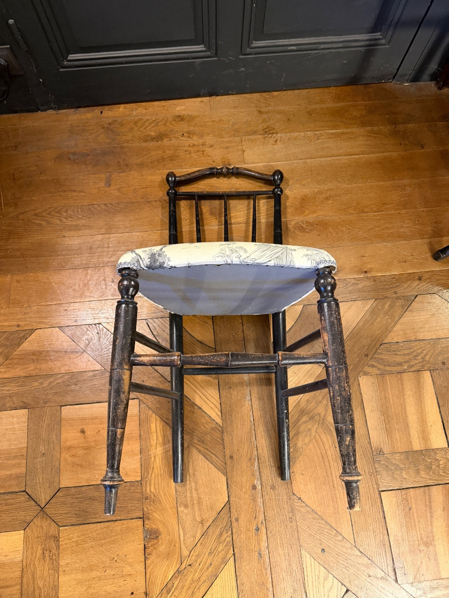 Napoleon III Blackened Wood Chair-photo-6