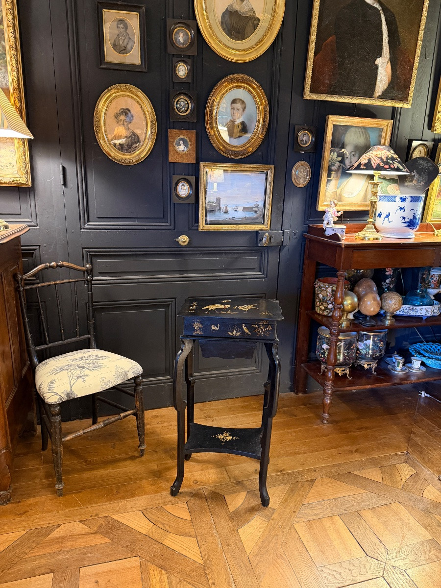 Napoleon III Blackened Wood Chair-photo-8