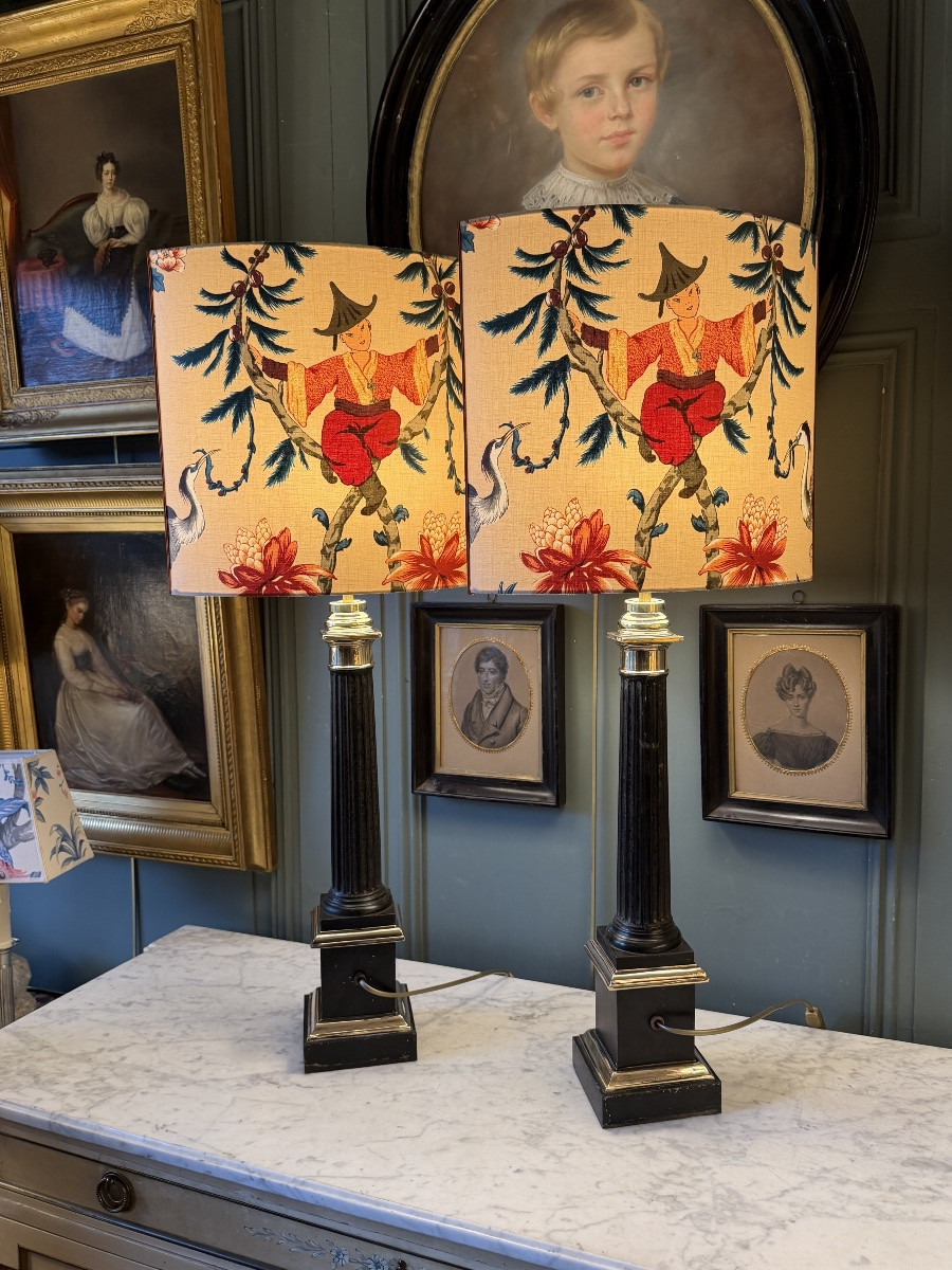 Grande paire de lampes Carcel XIXème, hauteur 84.5 cm-photo-4