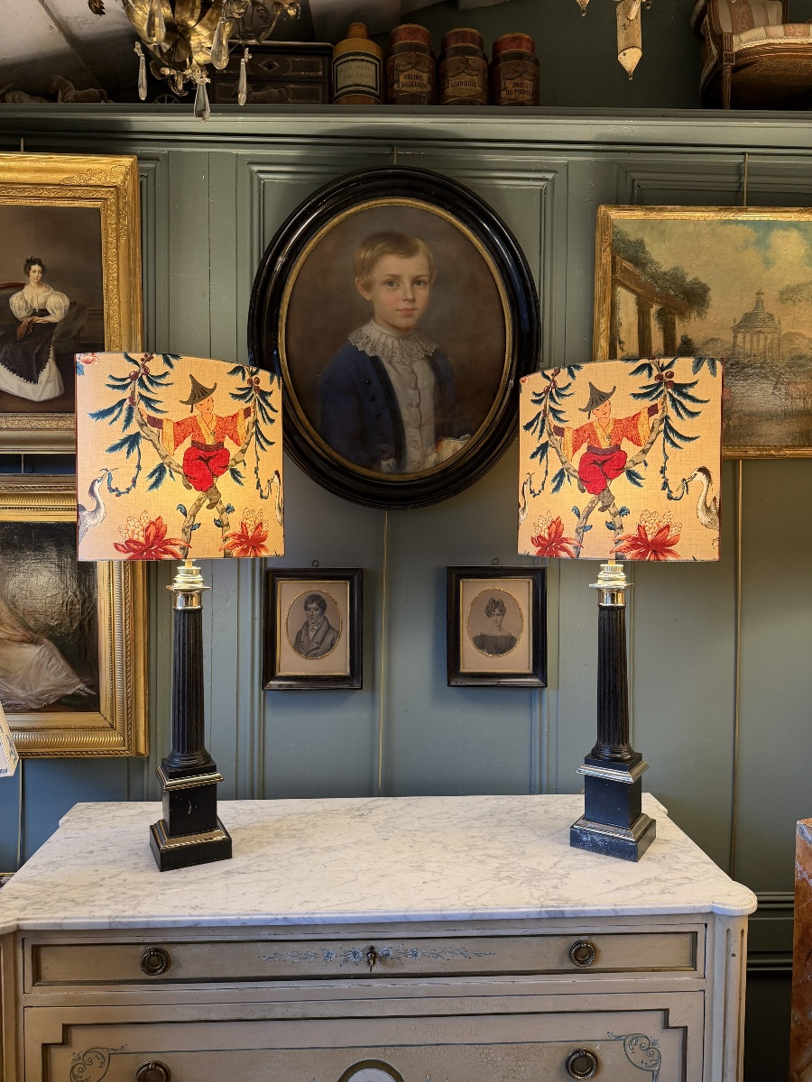 Grande paire de lampes Carcel XIXème, hauteur 84.5 cm-photo-8