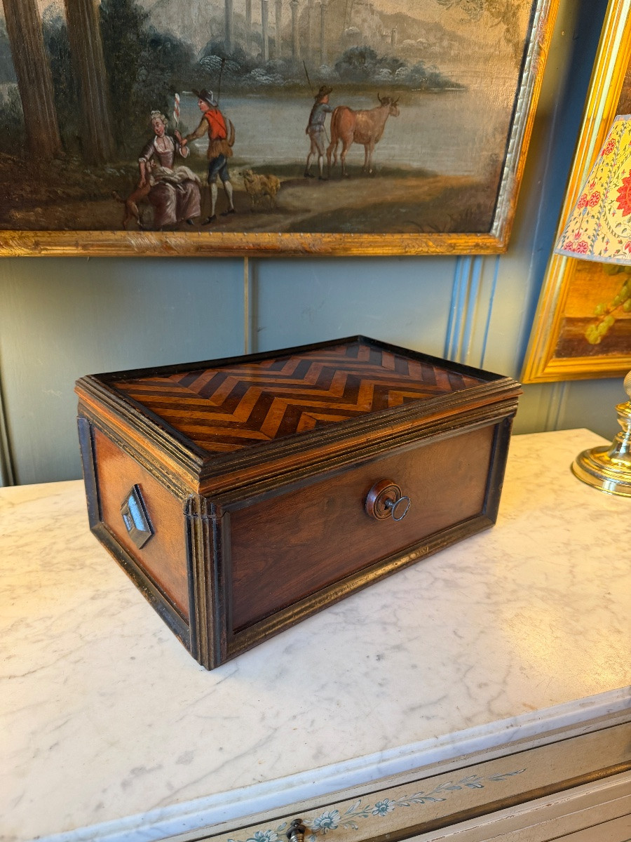 Coffret en marqueterie XIXème-photo-2