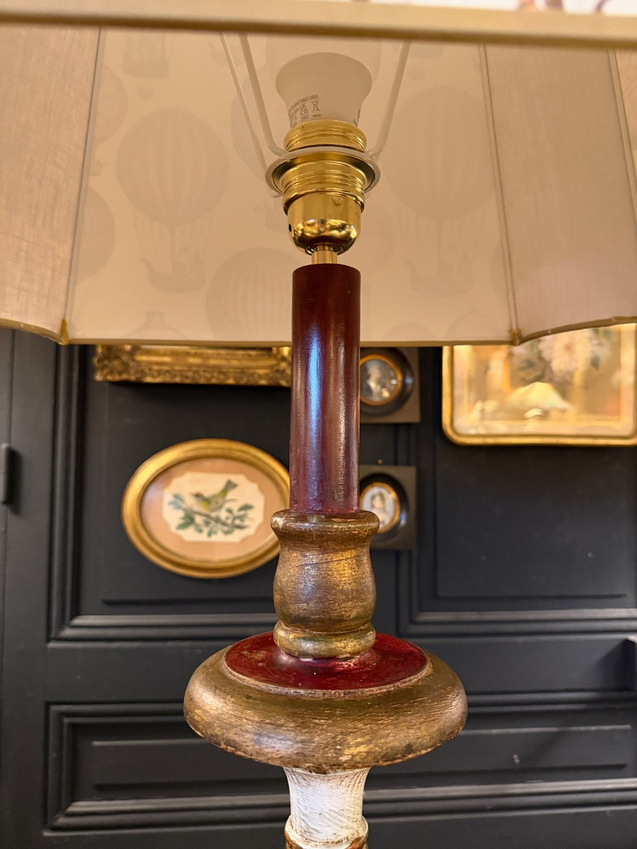 Floor Lamp In Painted Wood, Height 175 Cm-photo-4