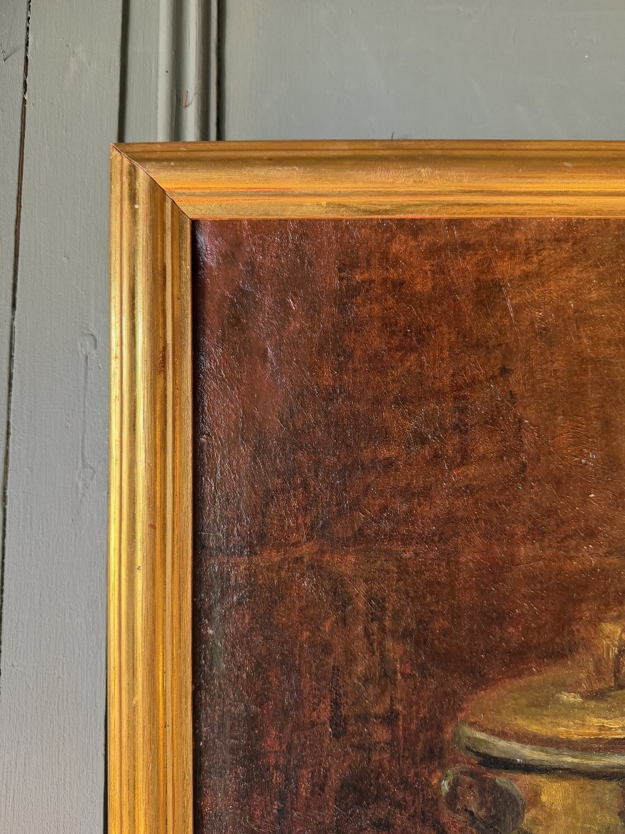 Still Life With Peaches, Grapes And Benedictine Liqueur-photo-3