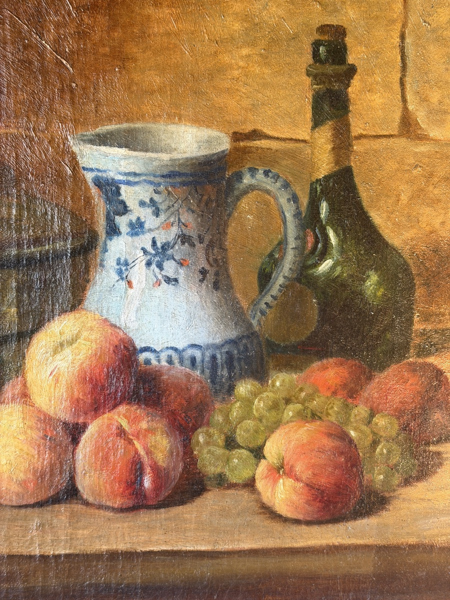 Still Life With Peaches, Grapes And Benedictine Liqueur-photo-3