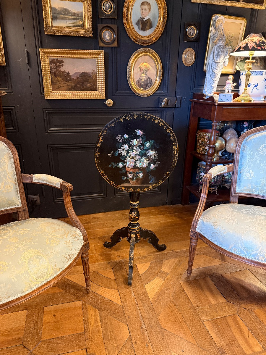 Petit guéridon tripode Napoléon III-photo-7