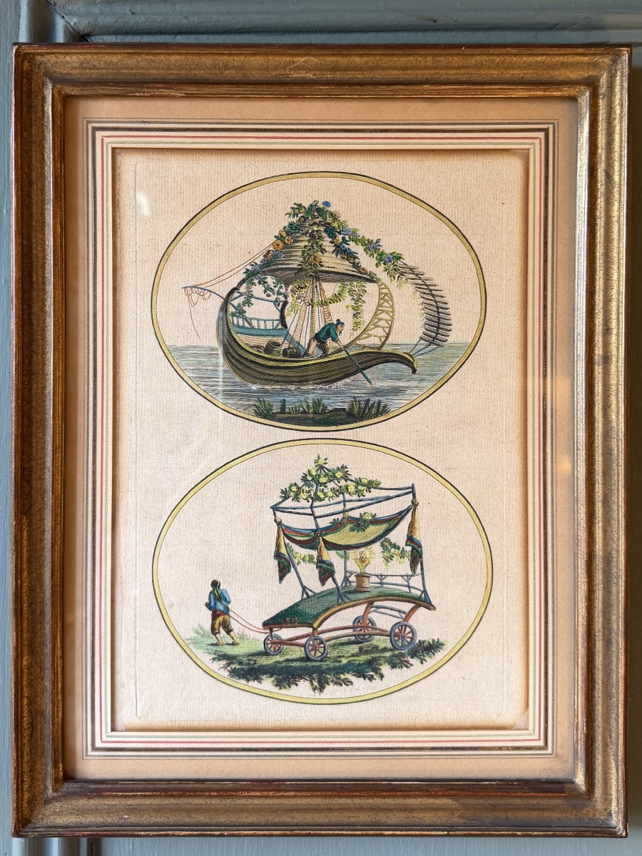 Chinoiseries par Jean Pillement,  Paire de gravures XVIII&egrave;me-photo-2