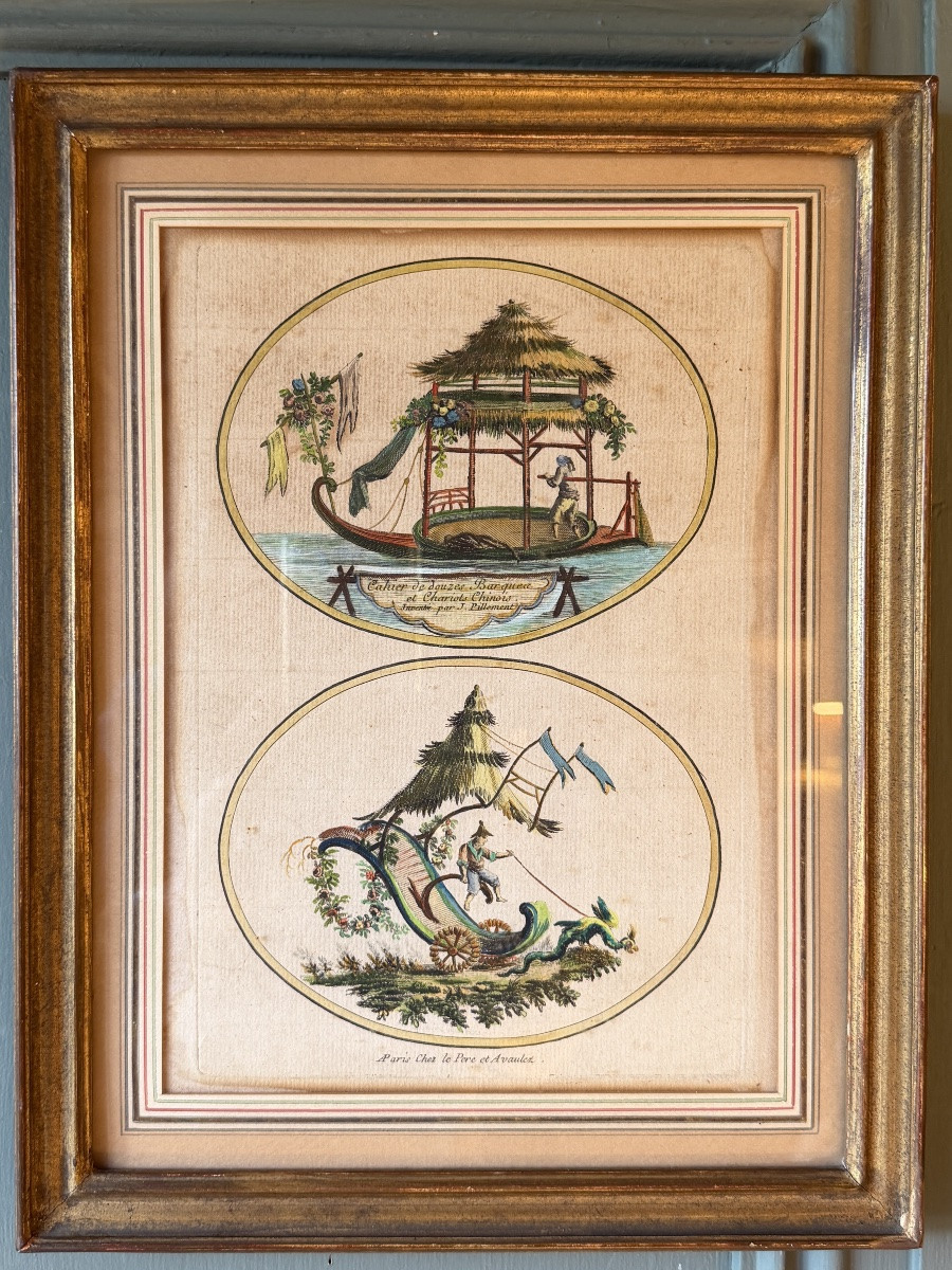 Chinoiseries par Jean Pillement,  Paire de gravures XVIII&egrave;me-photo-3