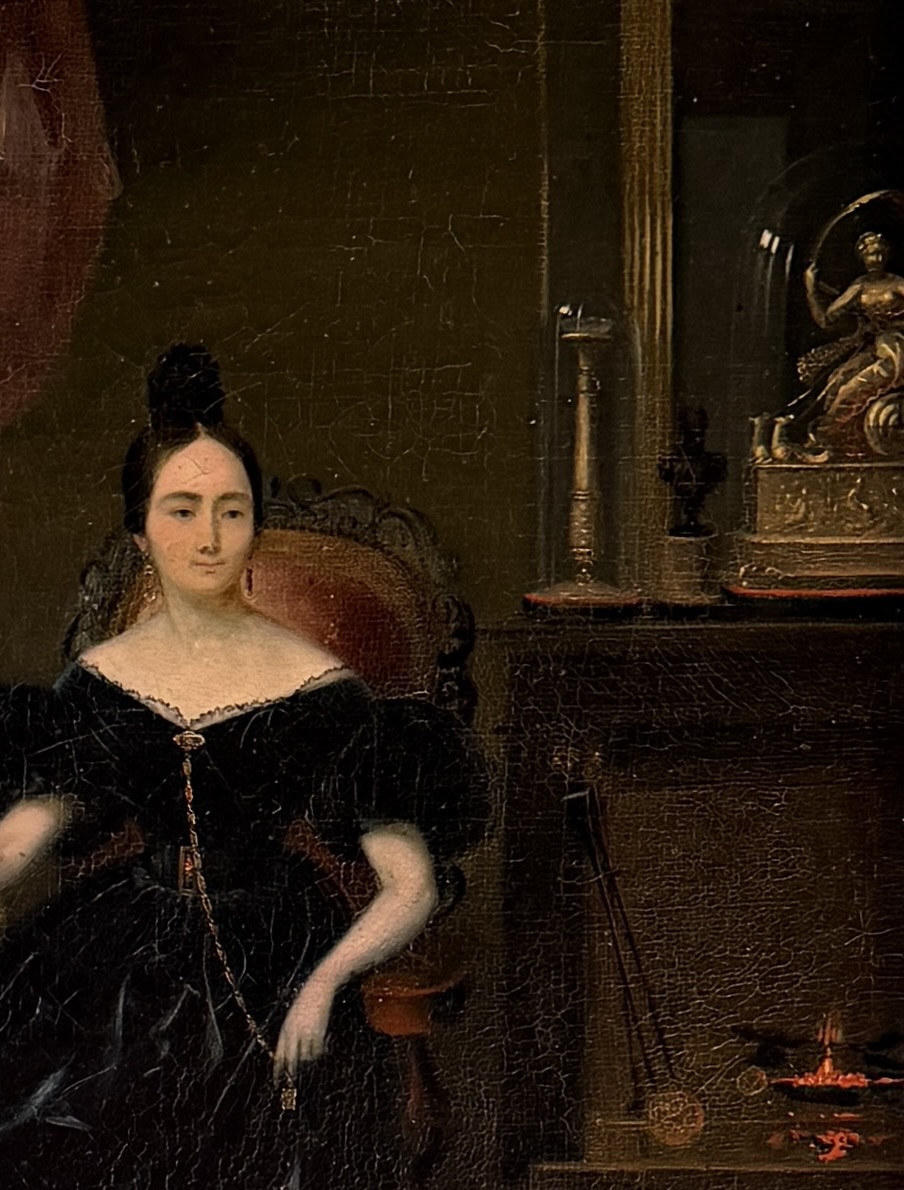 Portrait de dame dans son intérieur vers 1835-photo-3