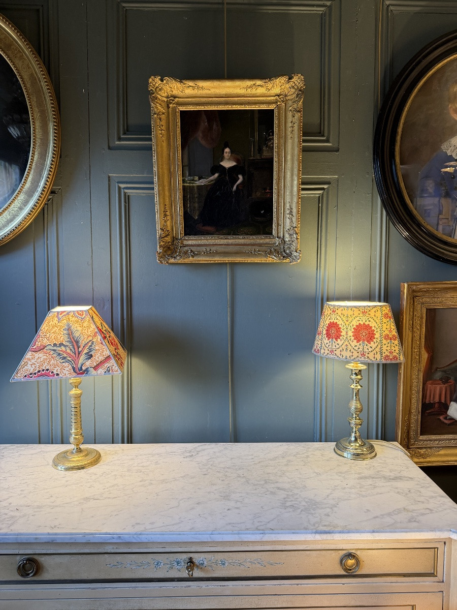 Portrait de dame dans son intérieur vers 1835-photo-7