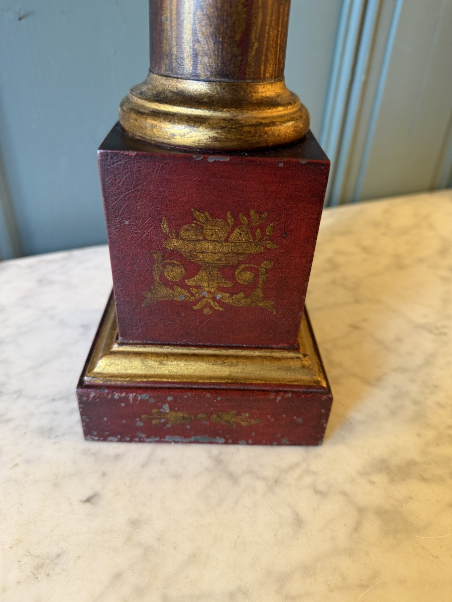 Lampe Carcel en tôle peinte XIXème, Hauteur 72 cm -photo-3