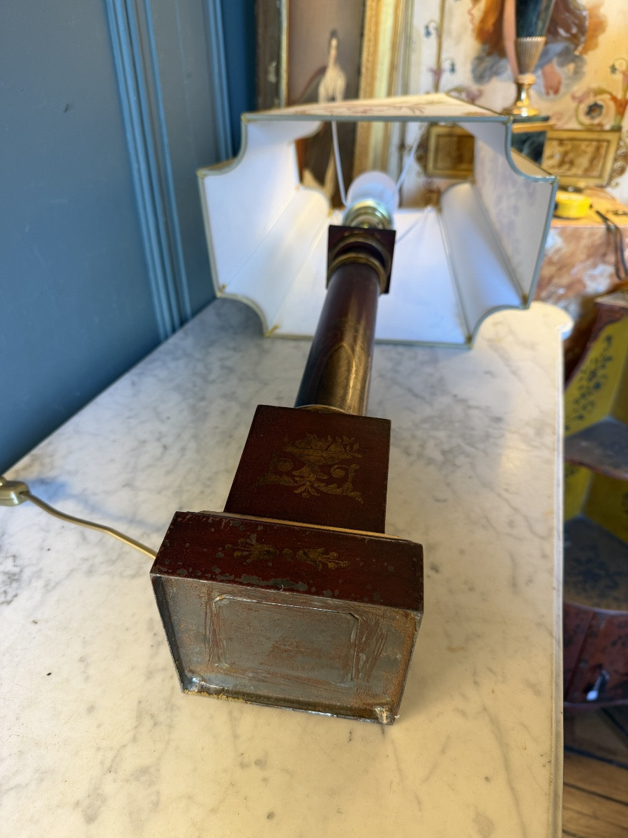 Lampe Carcel en tôle peinte XIXème, Hauteur 72 cm -photo-5