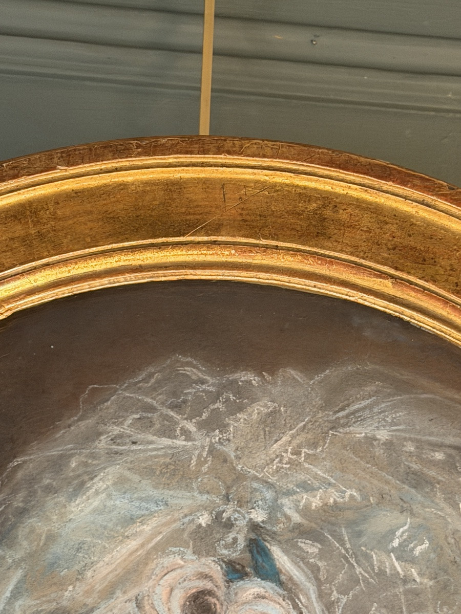 Portrait Of A Lady, 18th Century Pastel Attributed To Nicolet-photo-4