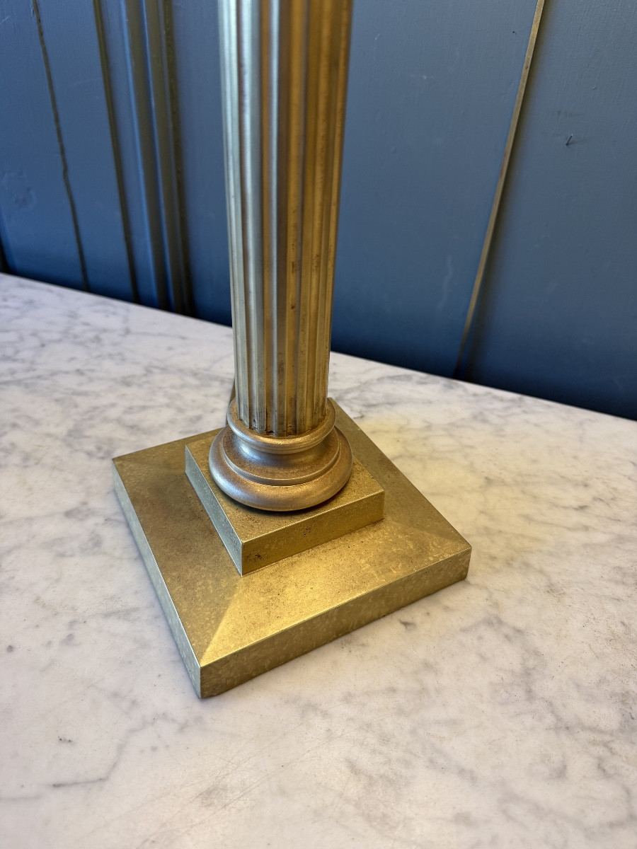 Large Gilt Bronze Lamp, 19th Century, Height 80 Cm-photo-6