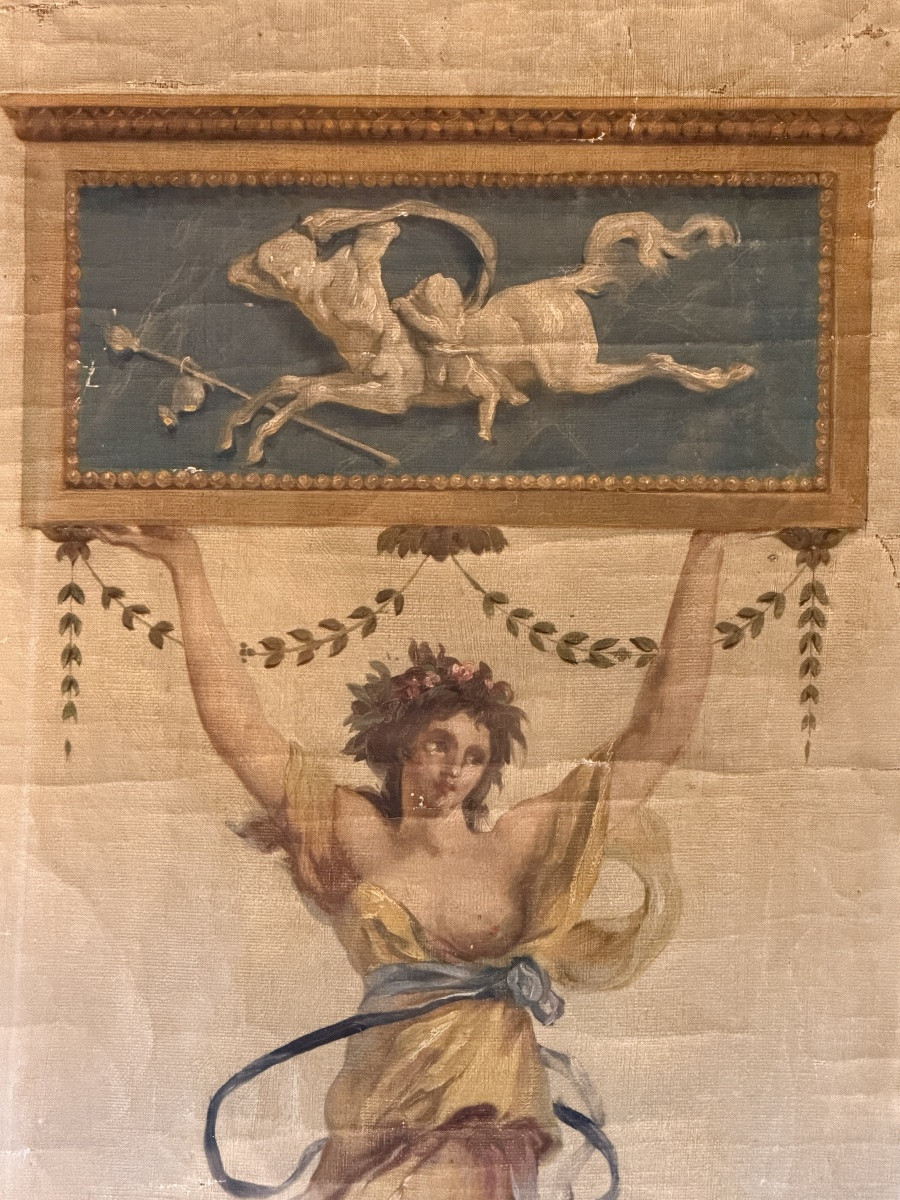 L'éducation d'Achille par le centaure Chiron, Allégorie dans le goût Pompéien-photo-3
