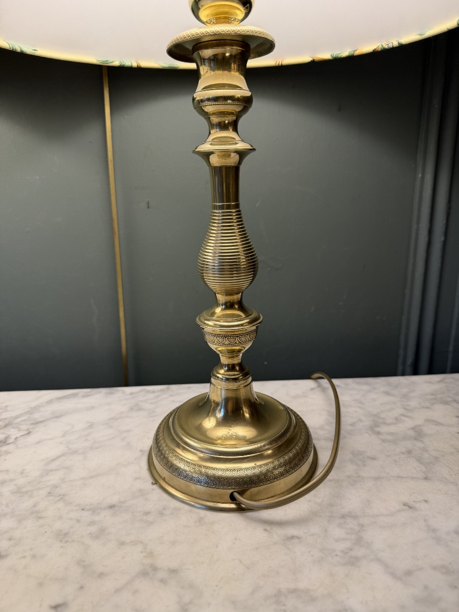 Pair Of Bronze Lamps, 19th Century, Height 42 Cm-photo-4