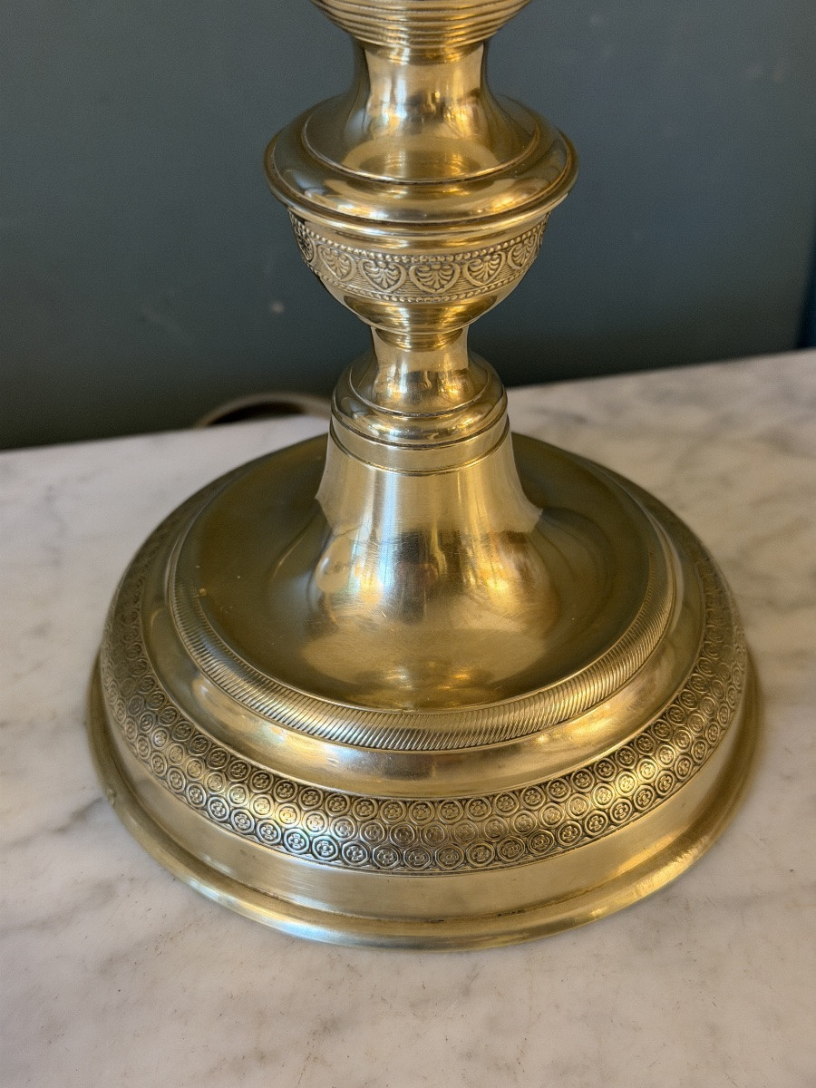 Pair Of Bronze Lamps, 19th Century, Height 42 Cm-photo-5