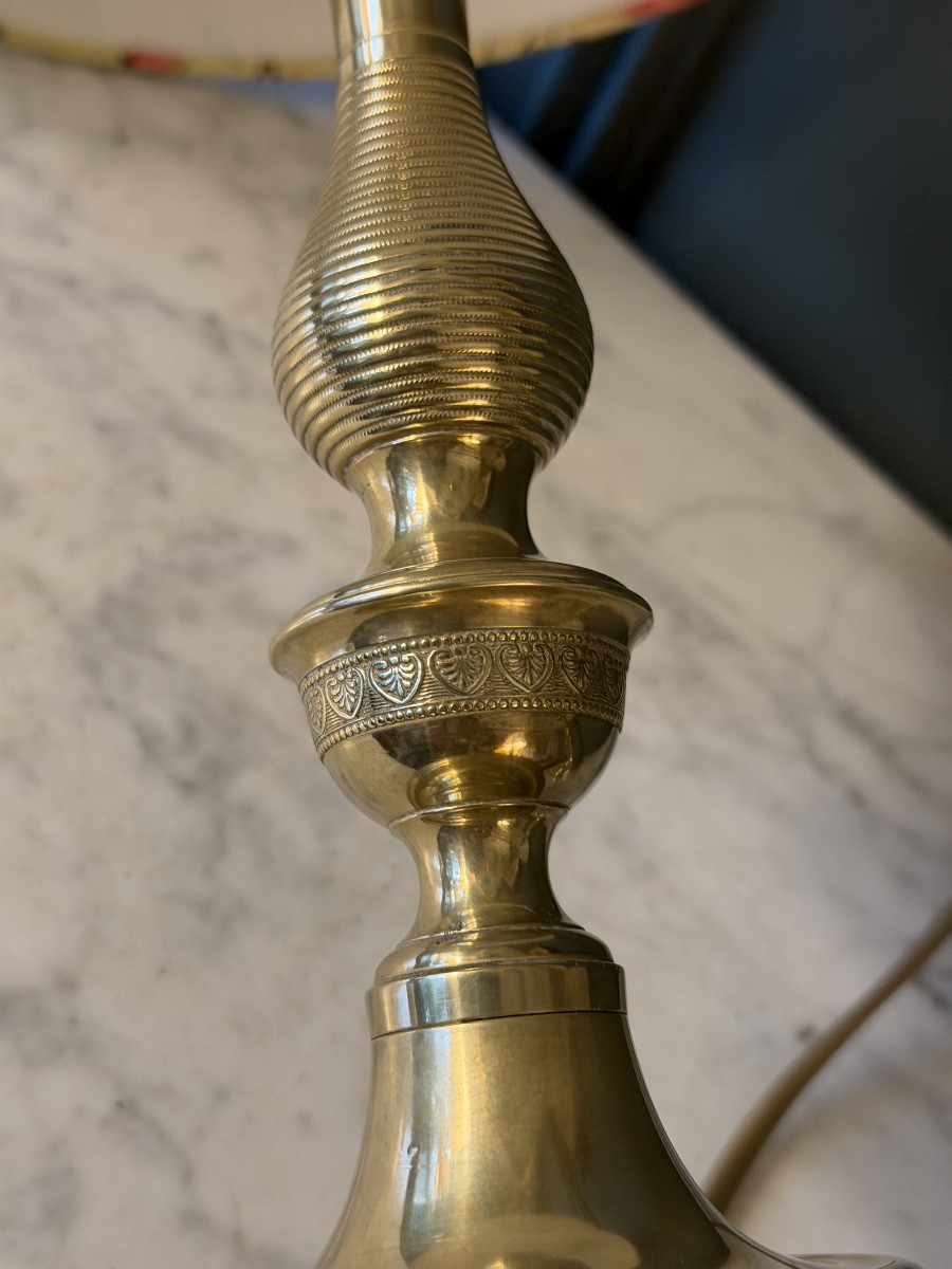 Pair Of Bronze Lamps, 19th Century, Height 42 Cm-photo-6