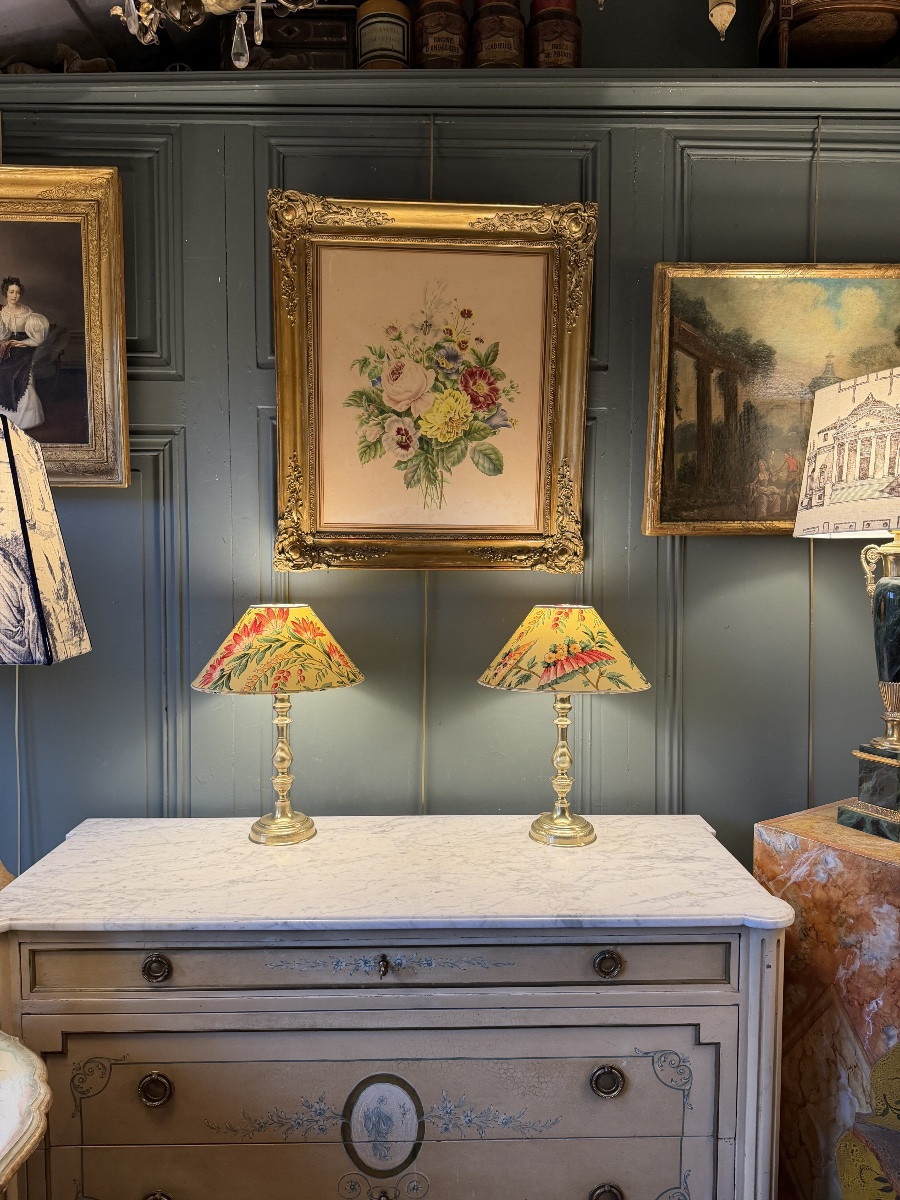 Pair Of Bronze Lamps, 19th Century, Height 42 Cm-photo-8