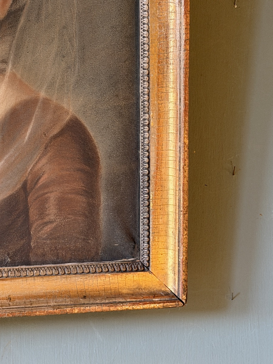 Portrait de dame, pastel XVIIIème-photo-1