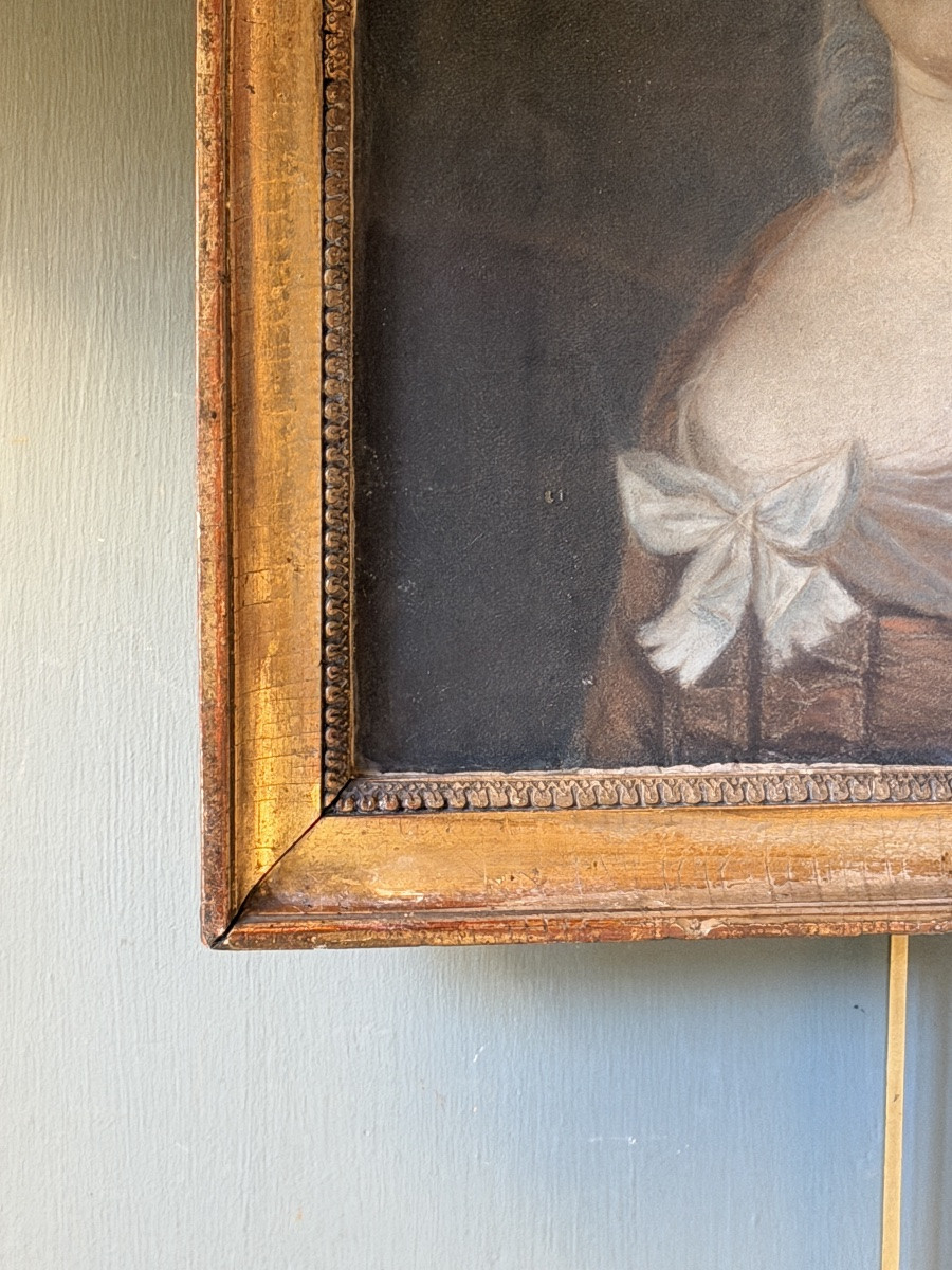 Portrait de dame, pastel XVIIIème-photo-2
