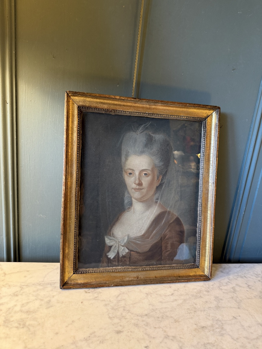 Portrait de dame, pastel XVIIIème-photo-4