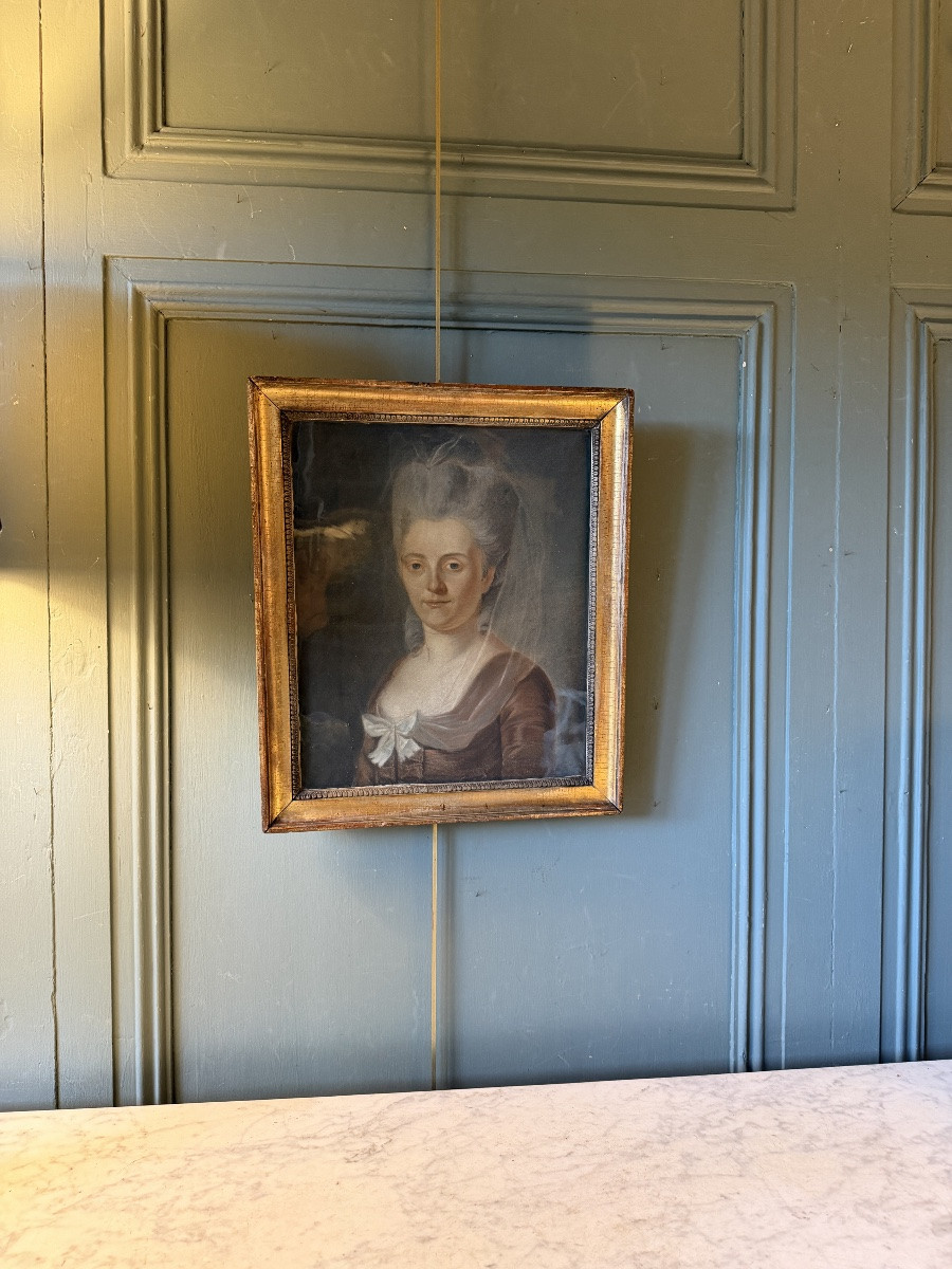 Portrait de dame, pastel XVIIIème-photo-6