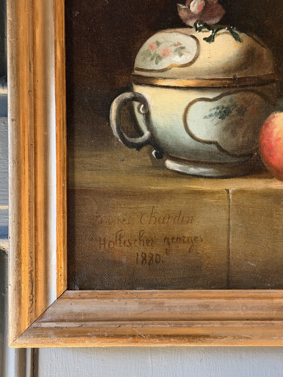 La Brioche d'après Chardin, datée 1880-photo-2