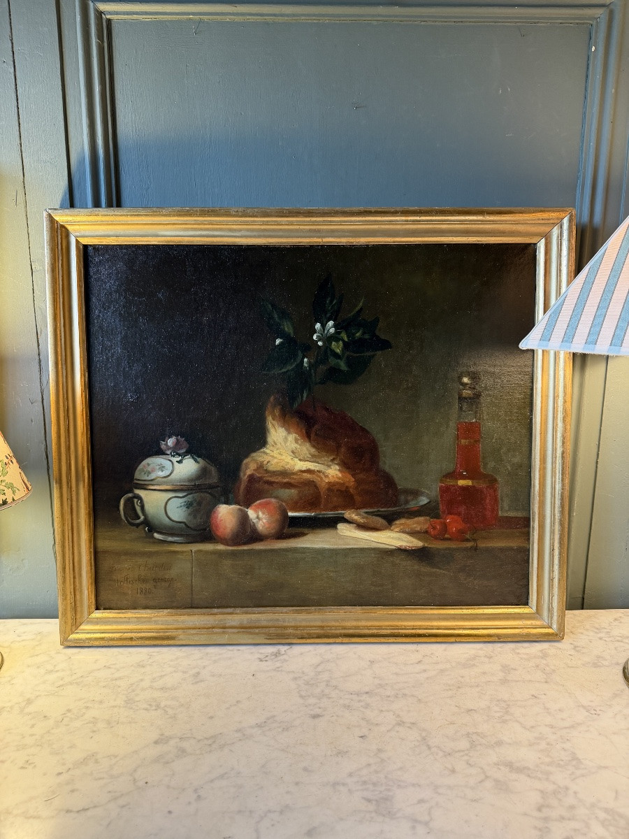 La Brioche d'après Chardin, datée 1880-photo-6