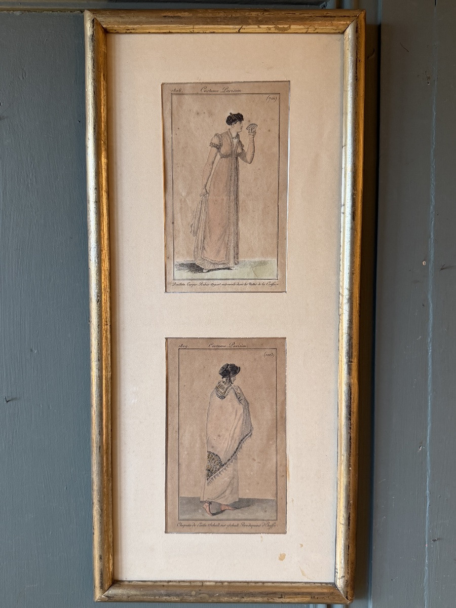 Le Costume Parisien, Pair Of Early 19th Century Fashion Prints-photo-3