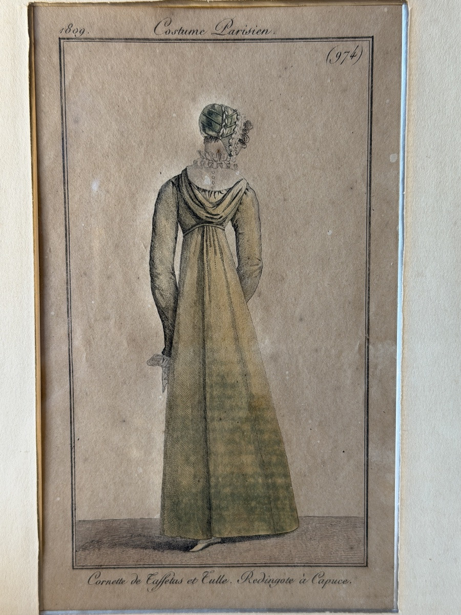 Le Costume Parisien, Pair Of Early 19th Century Fashion Prints-photo-1