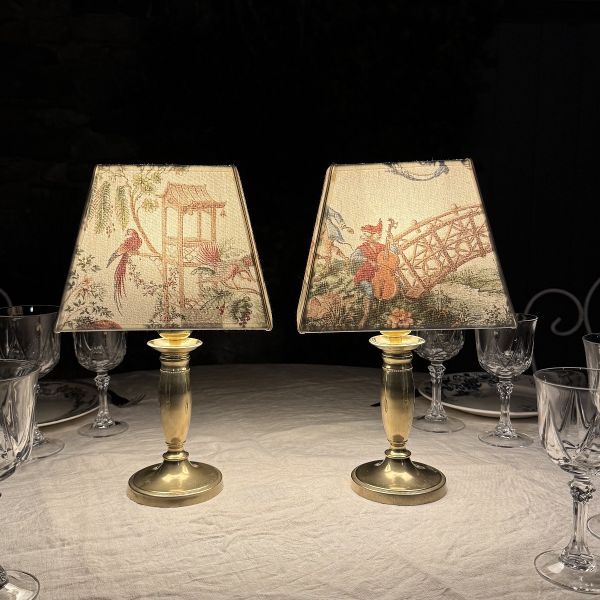 Paire de lampes de table sans fil, Hauteur 33.5 cm