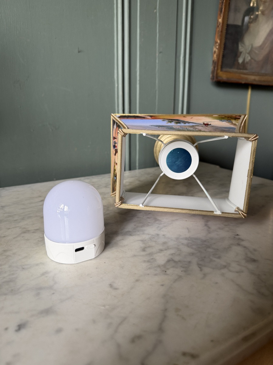 Paire de lampes de table sans fil "La baie de Naples", Hauteur 35 cm-photo-6