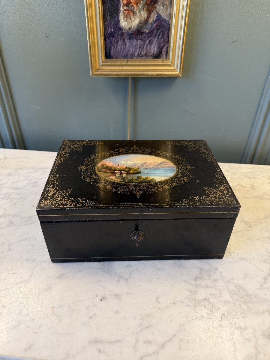 Painted Tin Box, Napoleon III Period-photo-3