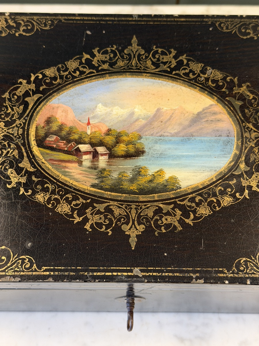 Painted Tin Box, Napoleon III Period-photo-3