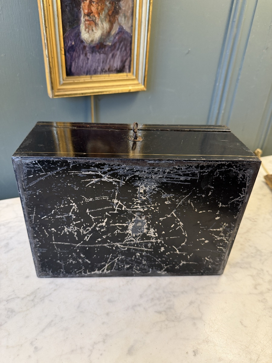 Painted Tin Box, Napoleon III Period-photo-4
