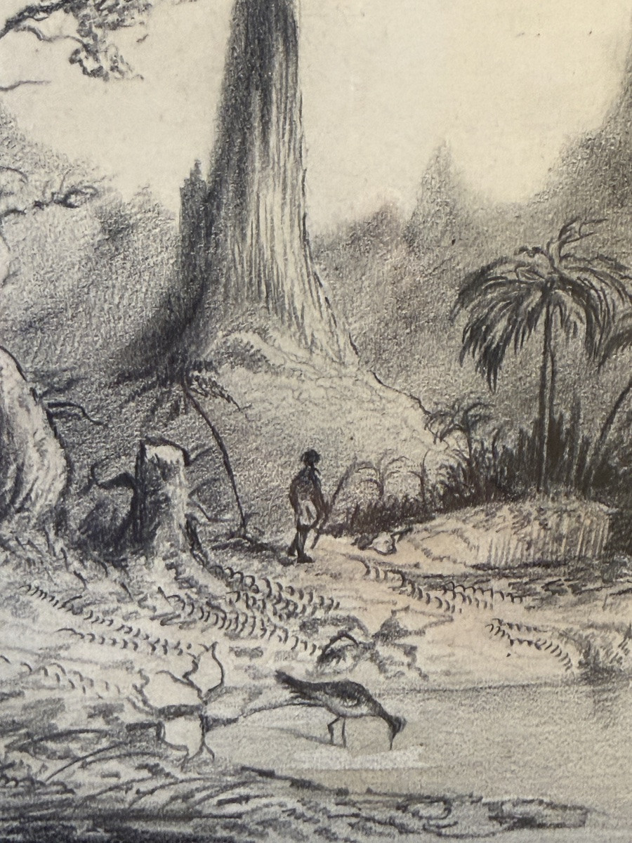 Exotic Landscape, Drawing Dated 1865-photo-1