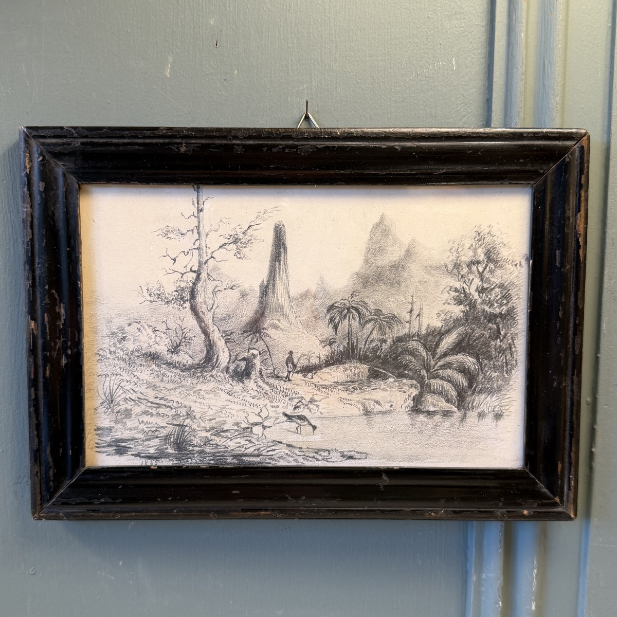 Exotic Landscape, Drawing Dated 1865