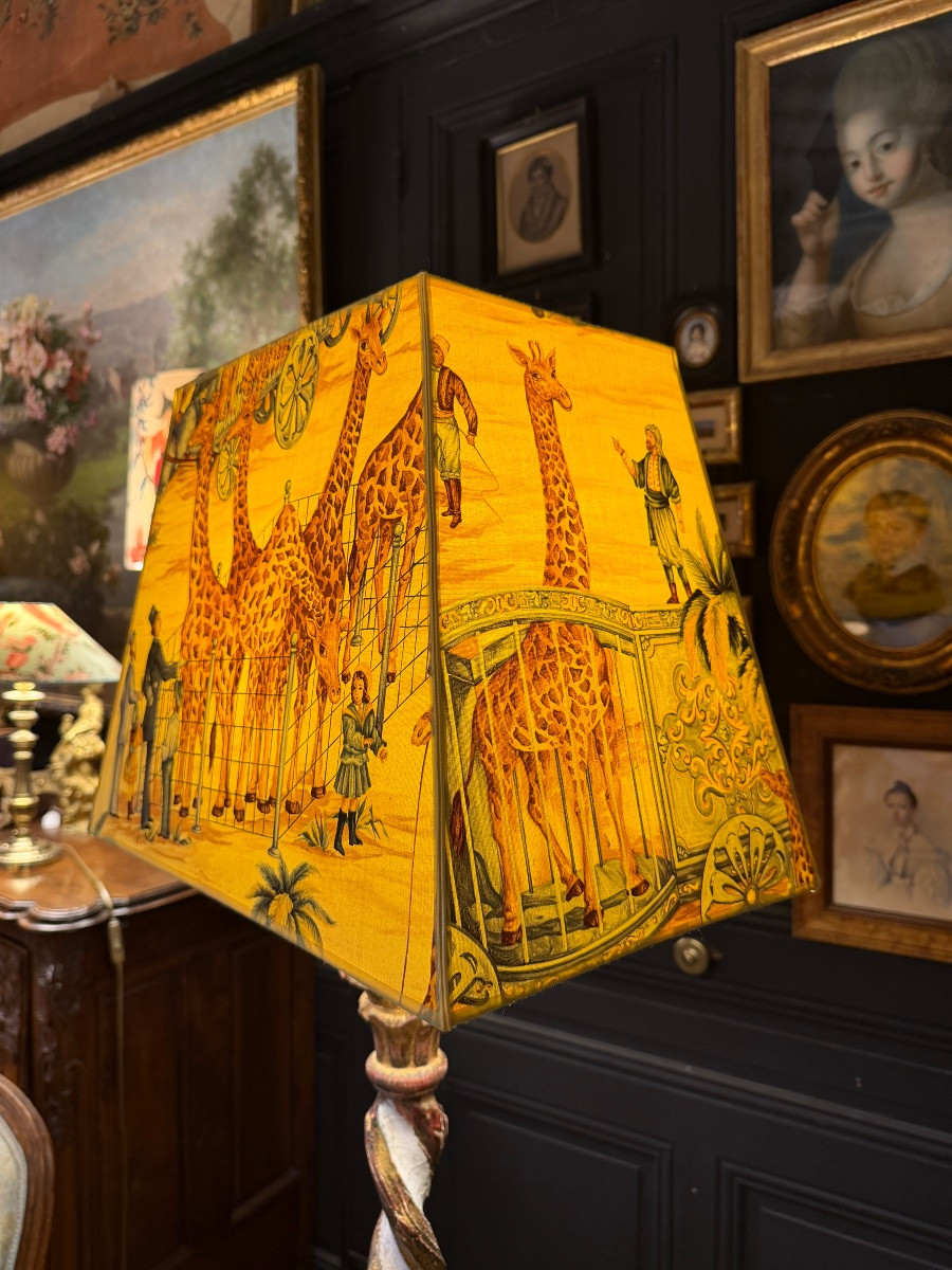 Twisted Painted Wood Floor Lamp, Height 163 Cm-photo-4