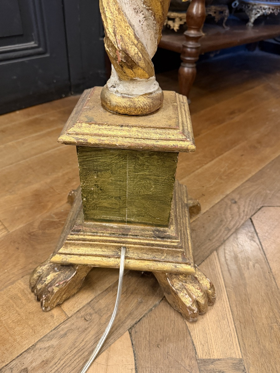Twisted Painted Wood Floor Lamp, Height 163 Cm-photo-7