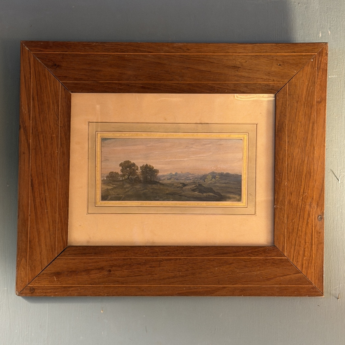 The Hills, Landscape By Charles Quinsac 19th Century