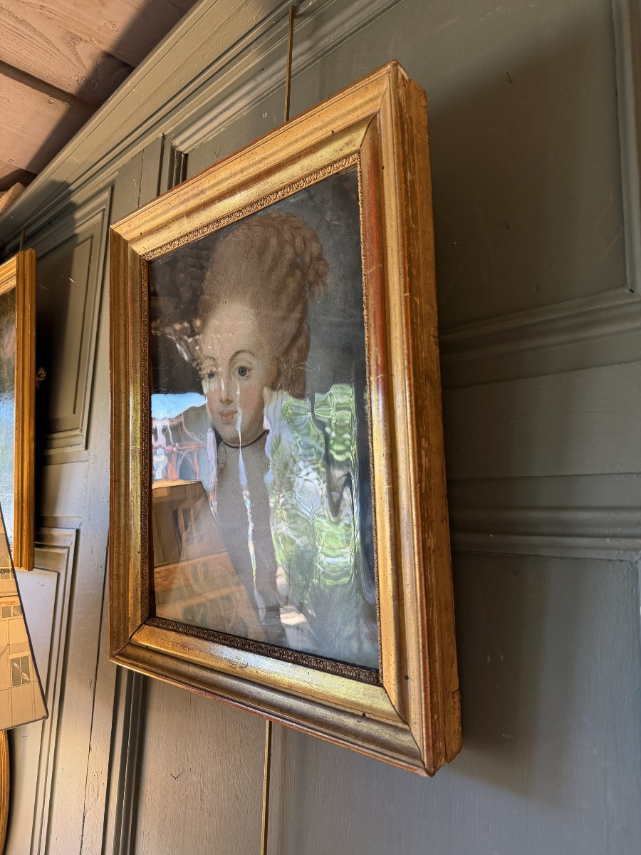 Portrait de dame au ruban noir, pastel XVIIIème-photo-4
