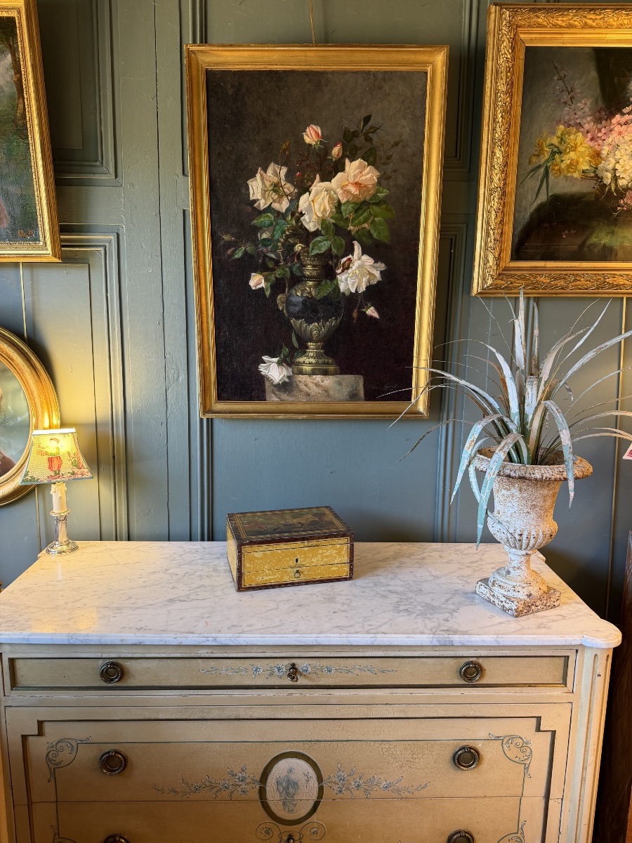 Early 19th Century Lacquered Wood Box-photo-6