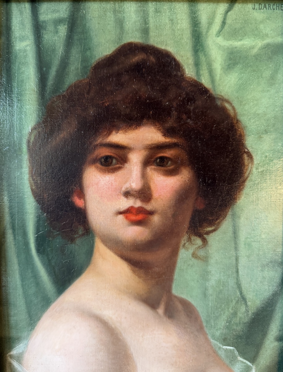 Portrait Of A Belle époque Lady, By Joseph Darche, Circa 1900-photo-2