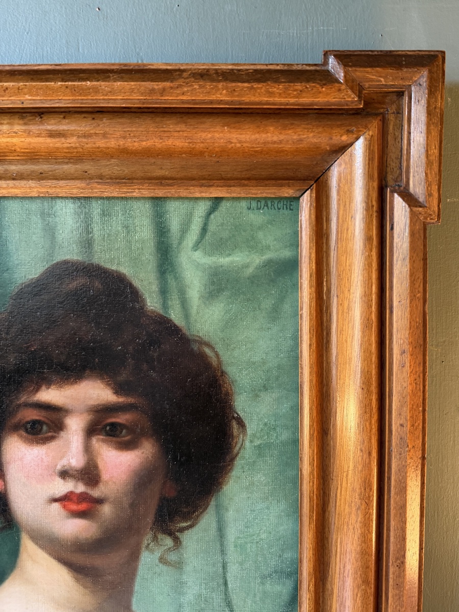 Portrait Of A Belle époque Lady, By Joseph Darche, Circa 1900-photo-4