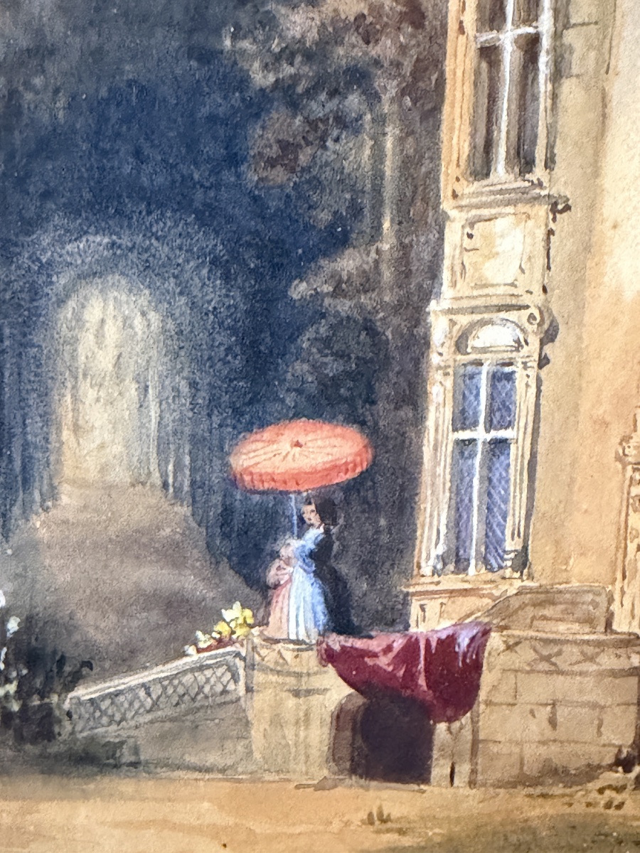 La Tour Des Marques De Chenonceau, Early 19th Century Watercolor-photo-4