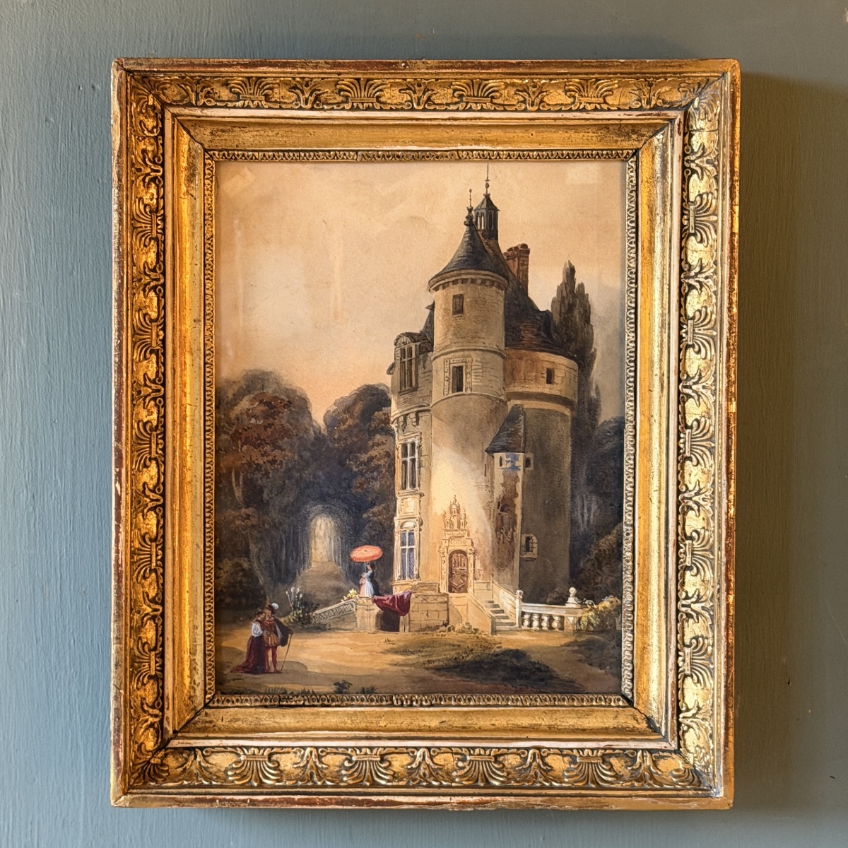 La Tour Des Marques De Chenonceau, Early 19th Century Watercolor