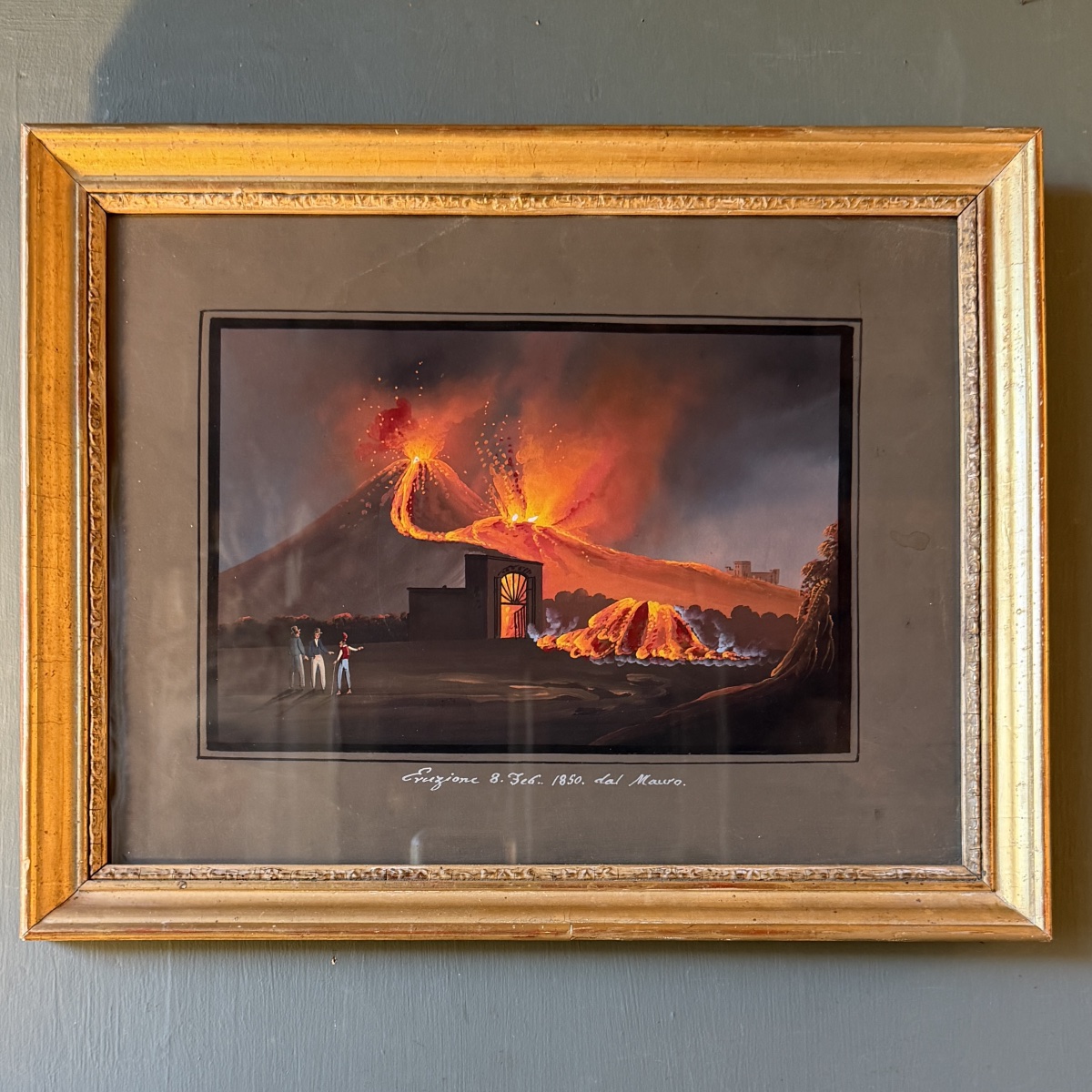 The 1850 Eruption Of Vesuvius, Neapolitan Gouache