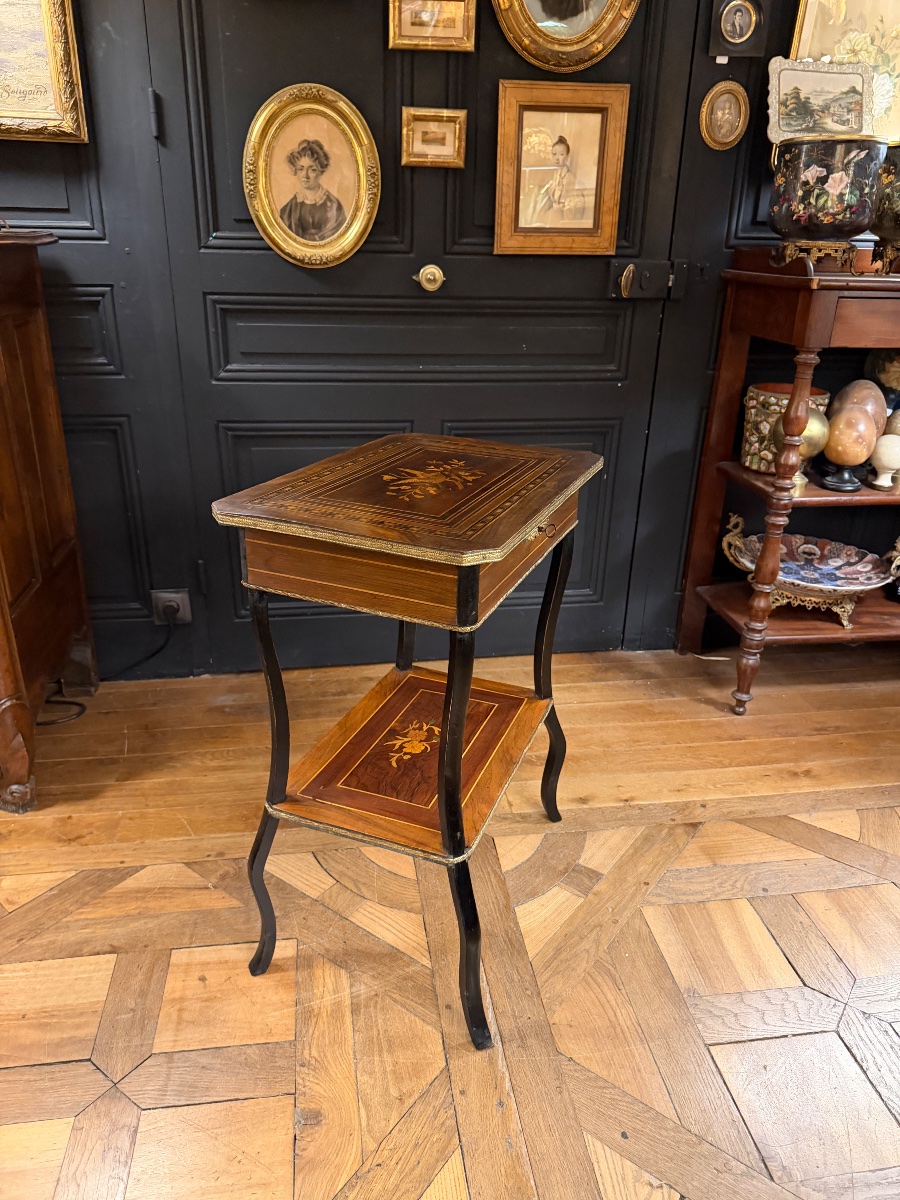 19th-century Marquetry Panel Depicting A Bird-photo-2