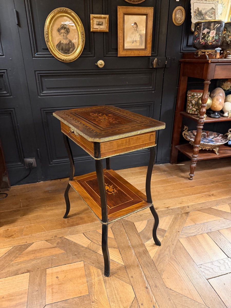 19th-century Marquetry Panel Depicting A Bird-photo-4